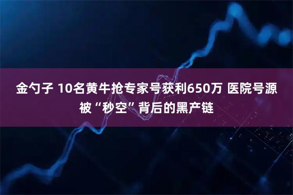 金勺子 10名黄牛抢专家号获利650万 医院号源被“秒空”背后的黑产链