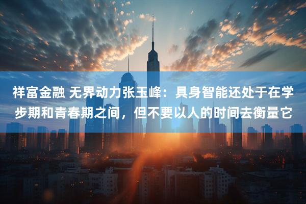 祥富金融 无界动力张玉峰:具身智能还处于在学步期和青春期之间,但不要以人的时间去衡量它